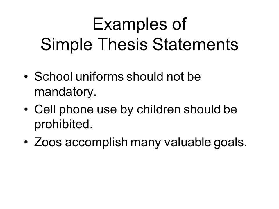 Using thesis statements